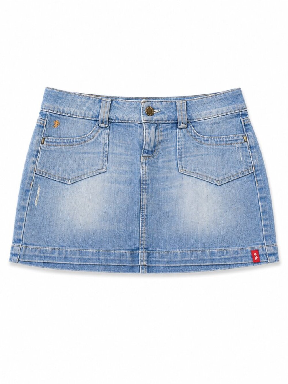 Light Wash Denim Micro Mini Skirt